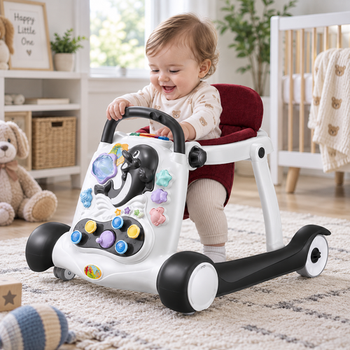 Anti-Rollover Multifunctionele Baby Walker met Muziek
