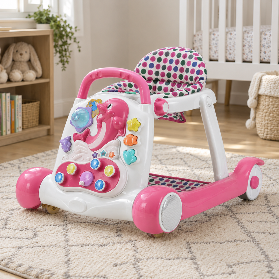 Anti-Rollover Multi-function Baby Walker with Music