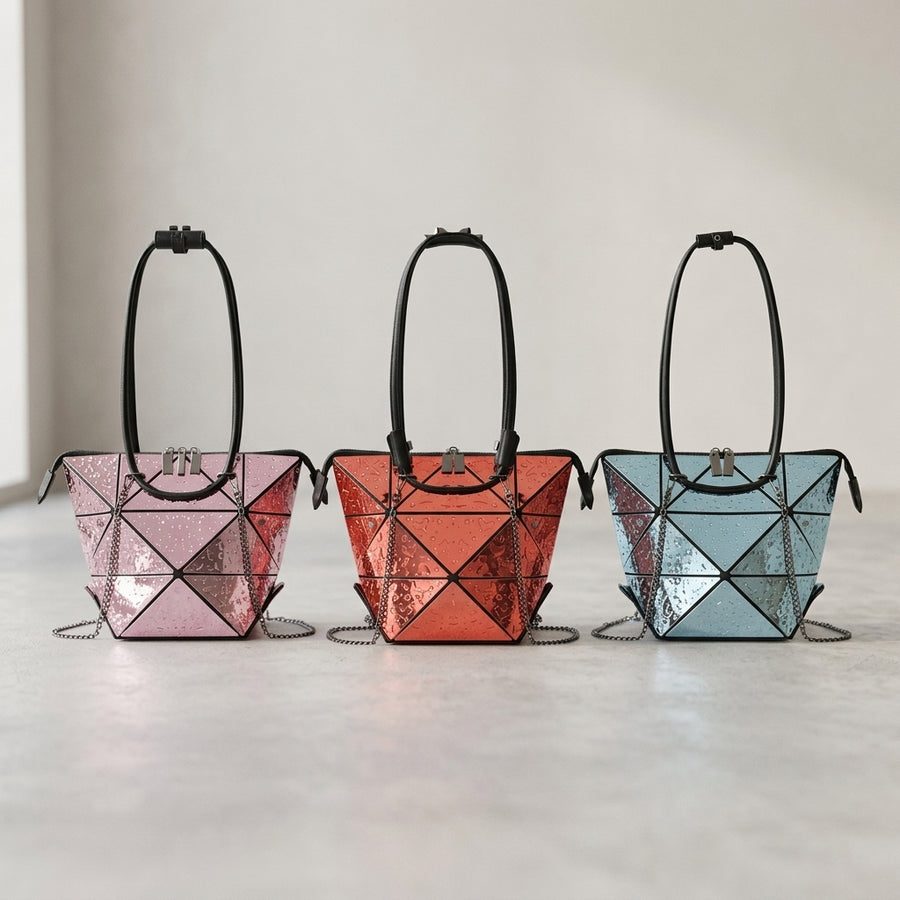 Silberne geometrische Damen-Umhängetasche
