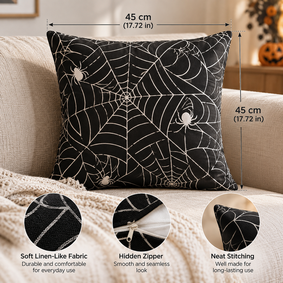 Sorte og Hvide Halloween Pudebetræk