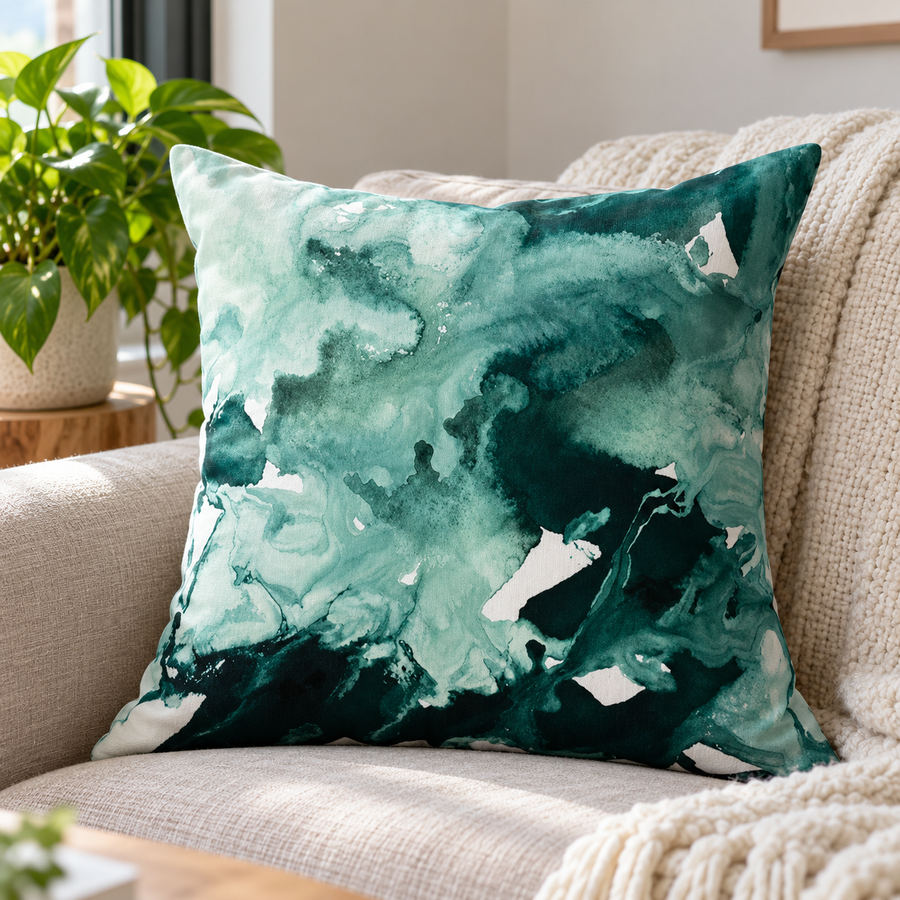 Fundas de Almohada para el Hogar con Estampado Efecto Mármol