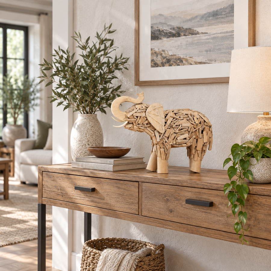 Creative Handmade Asian Style Wooden Elephant