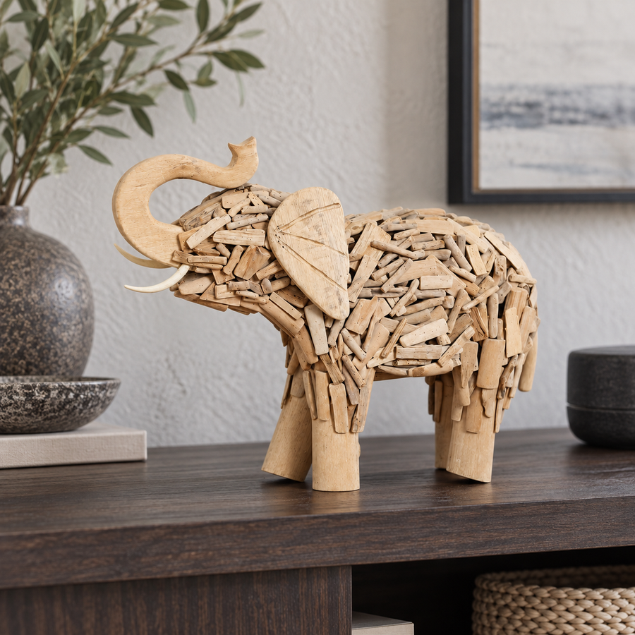Creative Handmade Asian Style Wooden Elephant