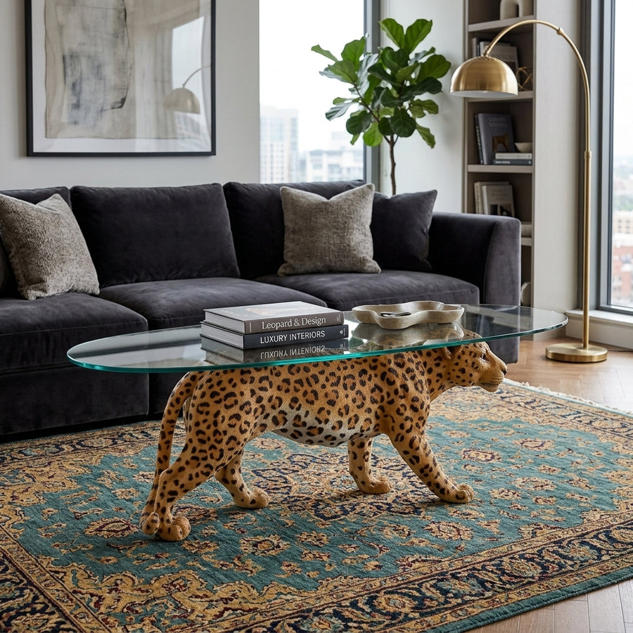 Sneaky Jungle Leopard Kaffeetisch