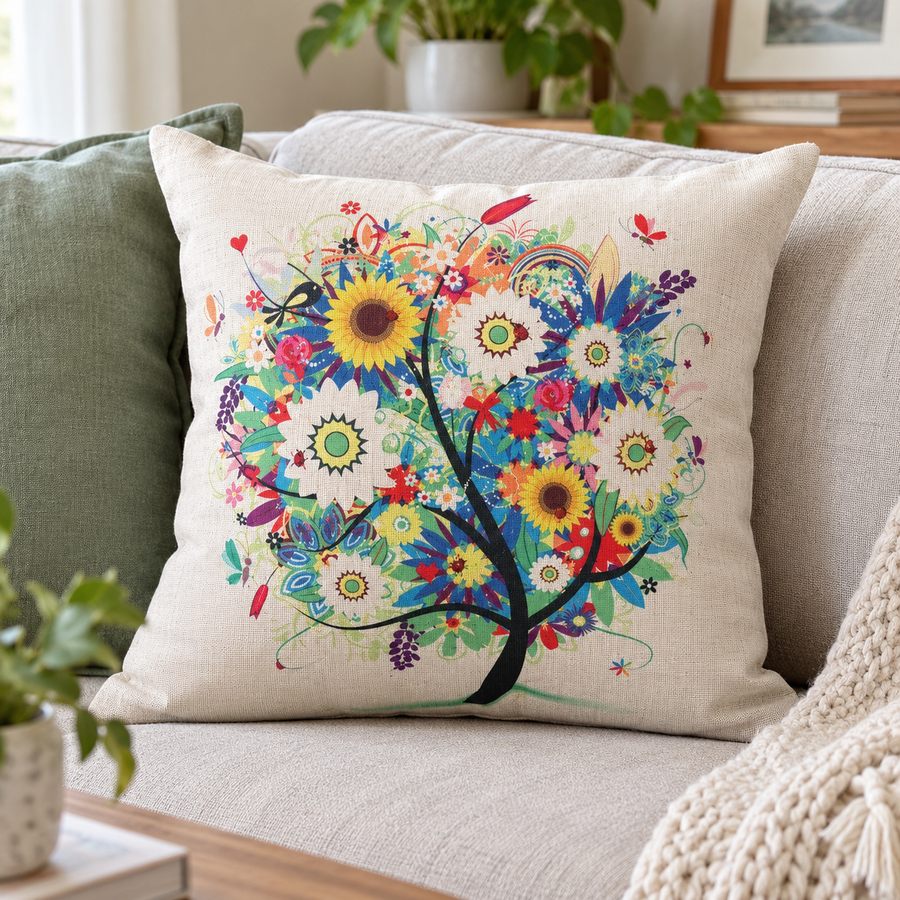 Decorative Tree Printed Home Cute Pillow Cases