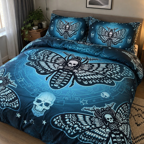 3pcs Death Skull Butterfly Cool Duvet Cover Bedding Set