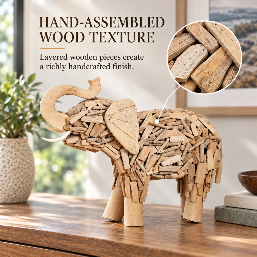 Creative Handmade Asian Style Wooden Elephant
