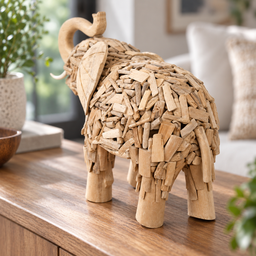 Creative Handmade Asian Style Wooden Elephant