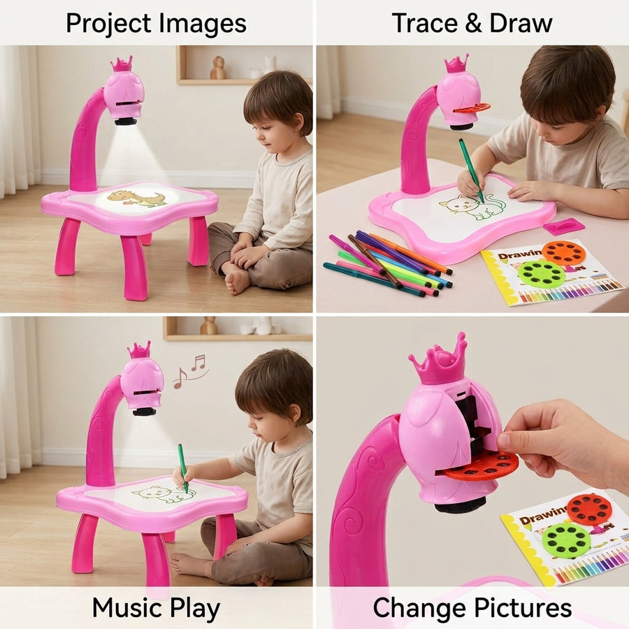 Educational Kids Art Drawing Projector Table