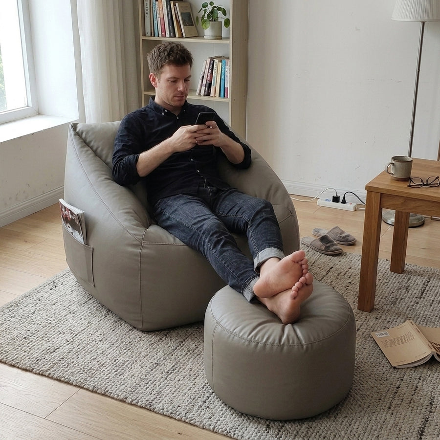 Faules Sofa Leder-Sitzsack