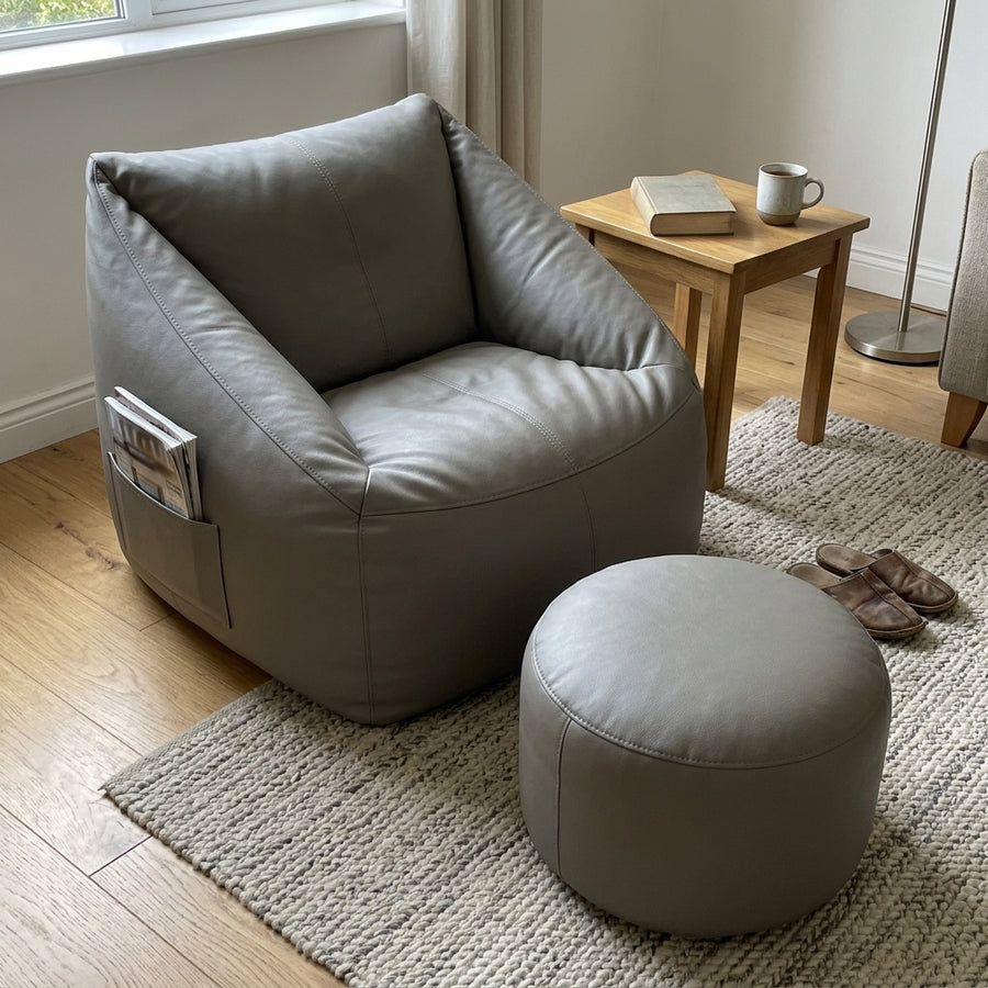 Faules Sofa Leder-Sitzsack