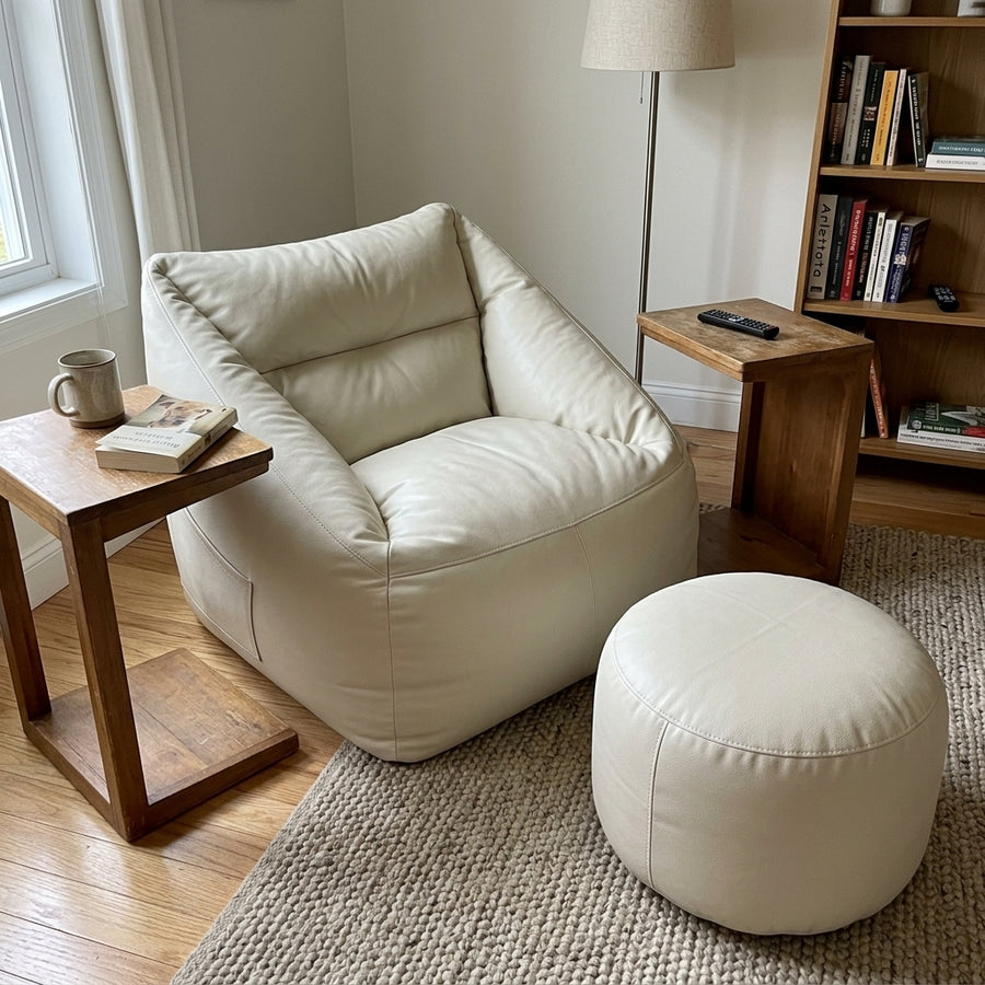 Faules Sofa Leder-Sitzsack