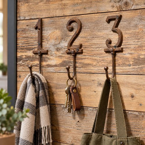Creative Wood Wall Hanger with Iron Wall Hanger