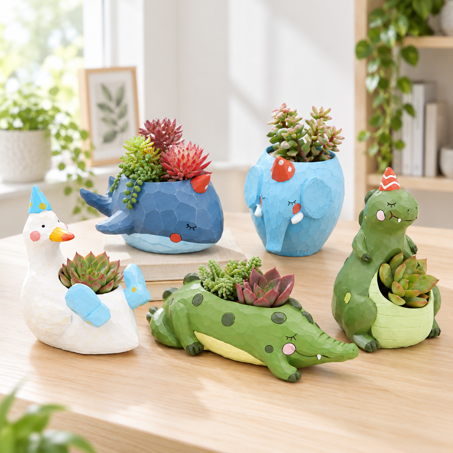 Mini pots de fleurs décoratifs créatifs en forme d'animaux