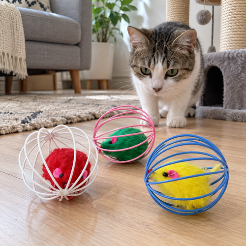 Hollow Ball Feather Cat Toys