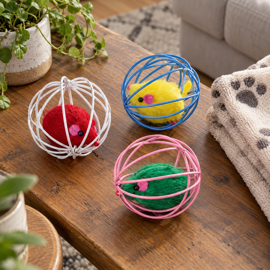Hollow Ball Feather Cat Toys