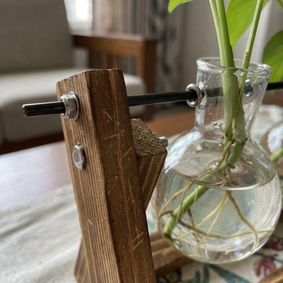 Creative Transparent Wooden Vase Decoration