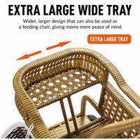 Bellaria Lightweight Vintage Rattan Summer Baby Stroller - Image 4