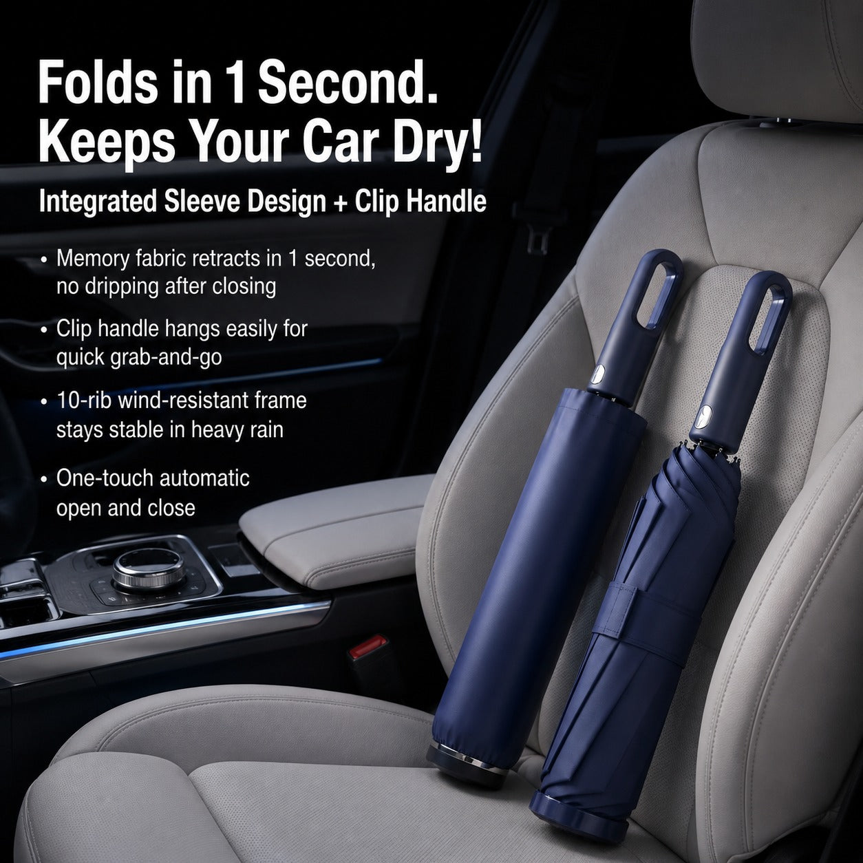 Tuck & Go Rapid Folding Windproof Umbrella - Image 1