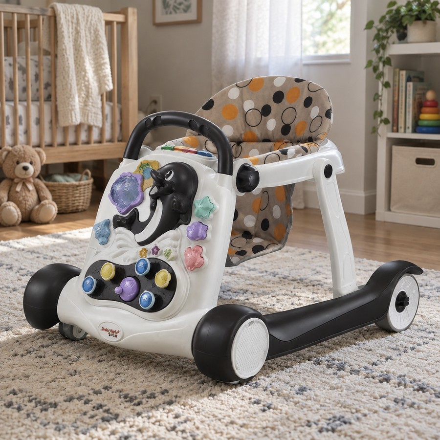 Anti-Rollover Multi-function Baby Walker with Music