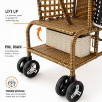 Bellaria Lightweight Vintage Rattan Summer Baby Stroller - Image 11