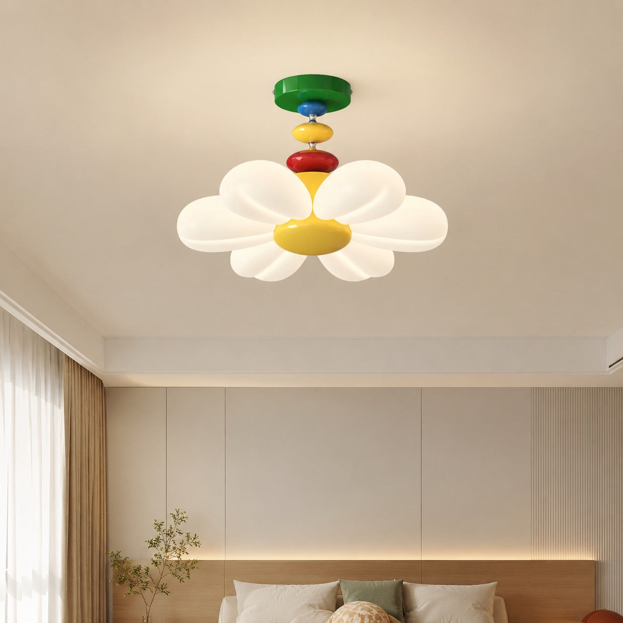 Daisy Chain Colorful Flower Kids Room Ceiling Light - Image 1