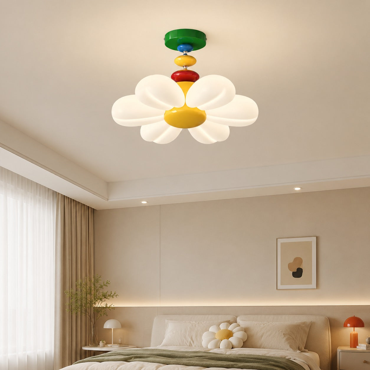 Daisy Chain Colorful Flower Kids Room Ceiling Light - Image 3