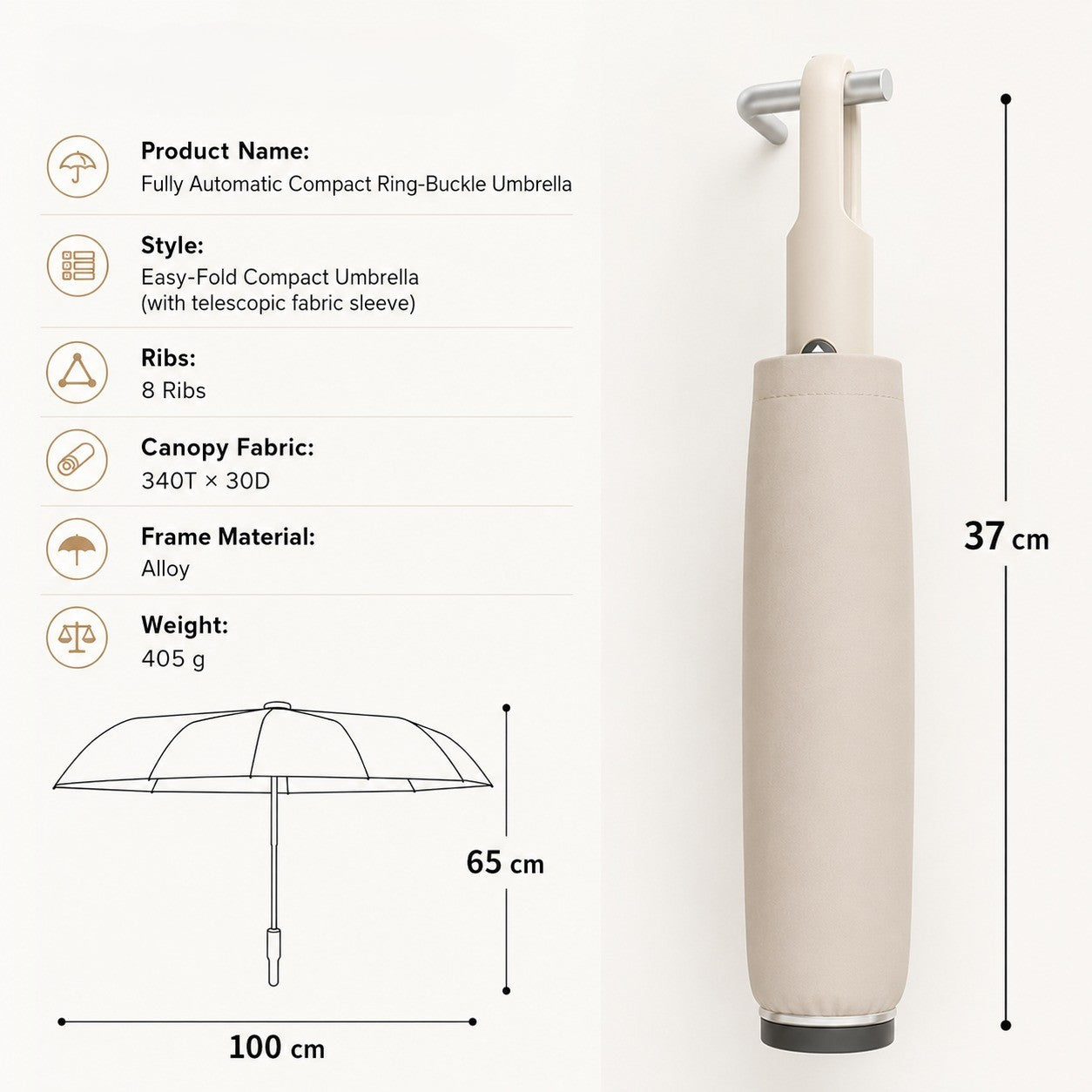 Tuck & Go Rapid Folding Windproof Umbrella - Image 10