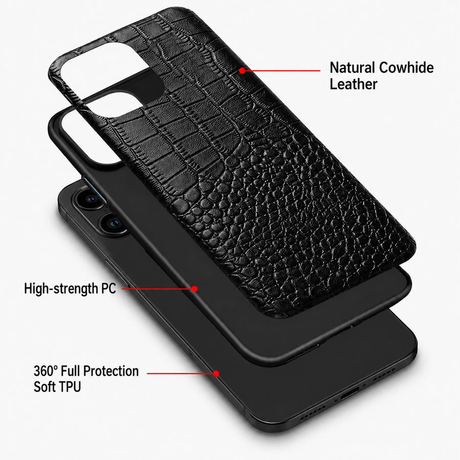 Luxuriöses Handyhülle mit Lizard-Skin-Muster für iPhone X und andere Modelle