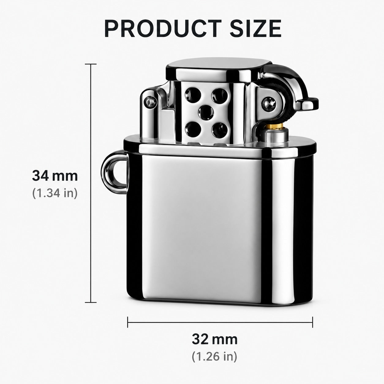 Spark Tag Metal Windproof Kerosene Keychain Lighter - Image 6