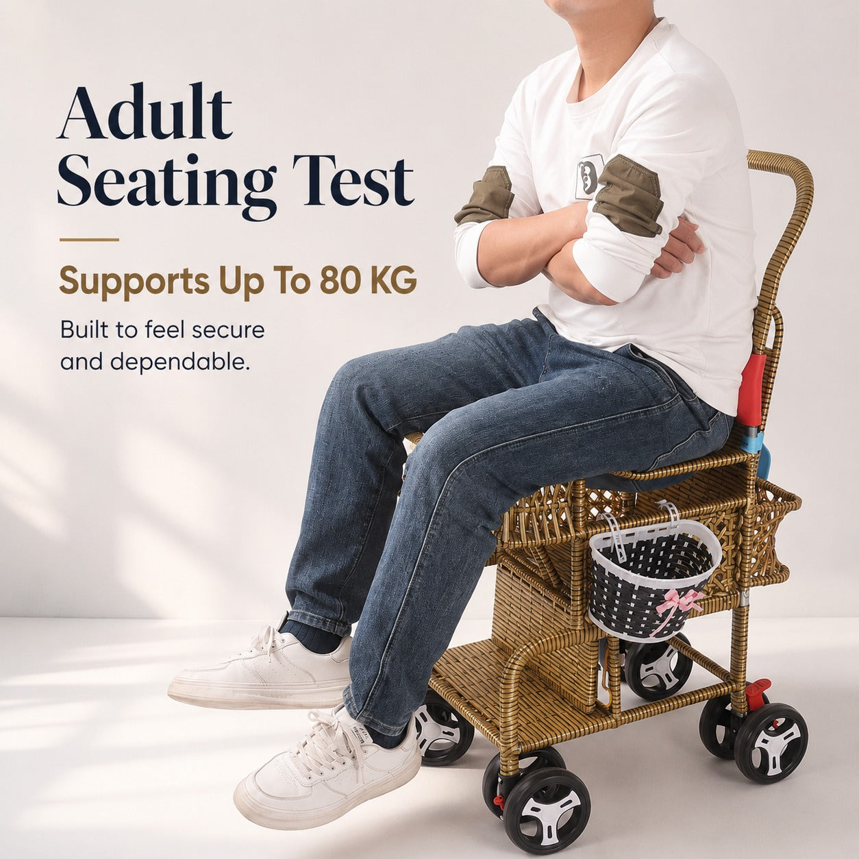 Bellaria Lightweight Vintage Rattan Summer Baby Stroller - Image 10