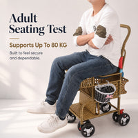Bellaria Lightweight Vintage Rattan Summer Baby Stroller - Image 10