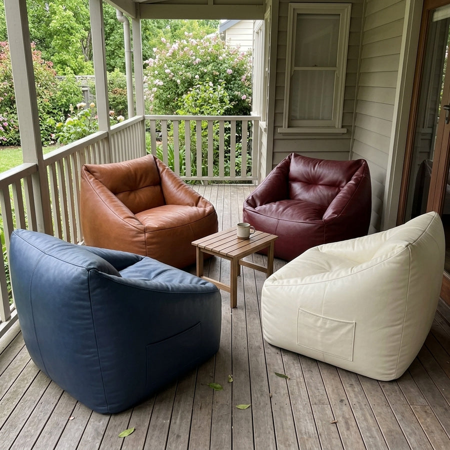 Faules Sofa Leder-Sitzsack