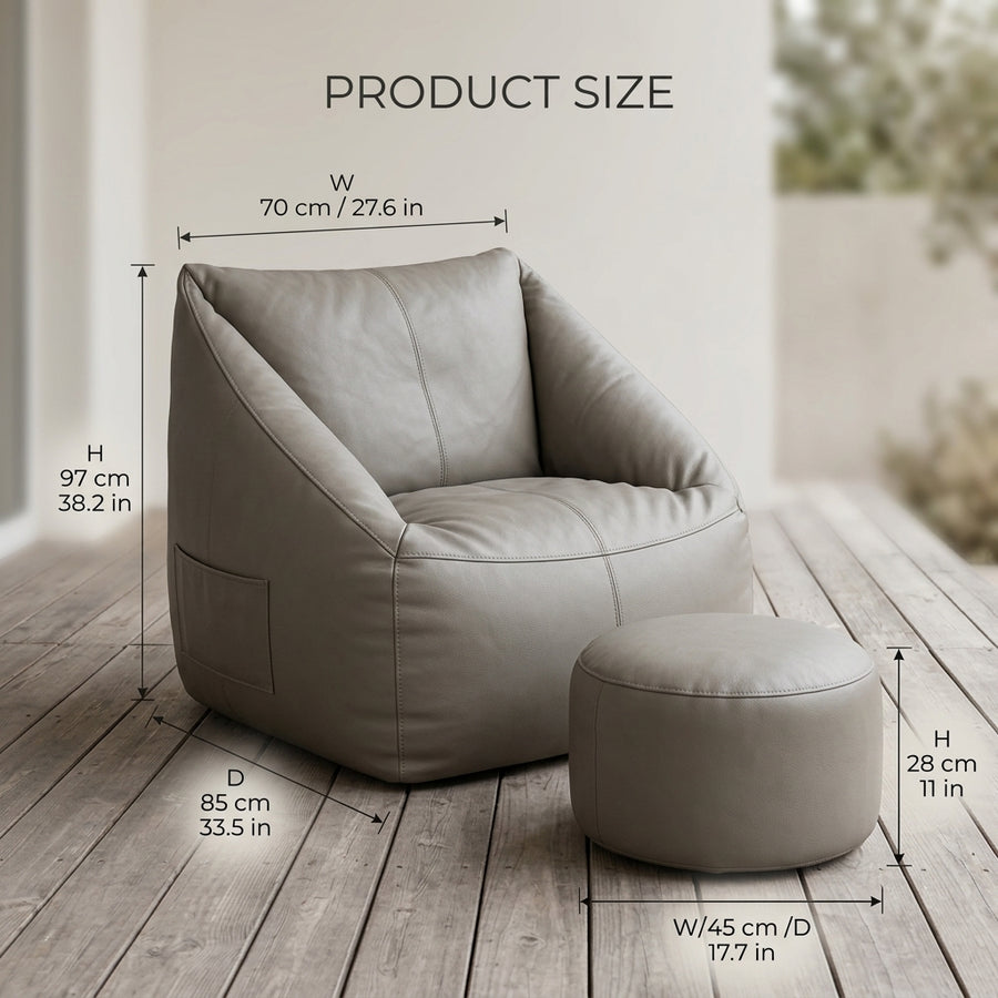Faules Sofa Leder-Sitzsack