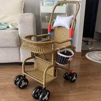 Bellaria Lightweight Vintage Rattan Summer Baby Stroller - Image 5