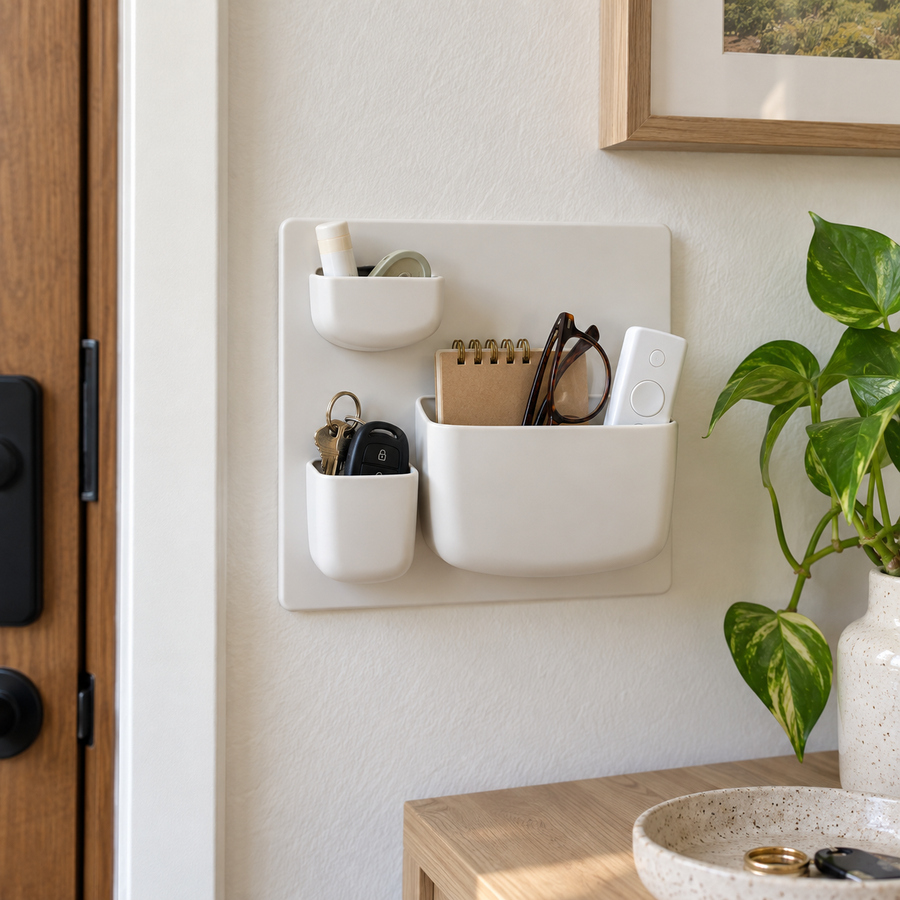 Förvaringsställ för vägg med sugpropp
