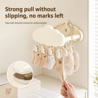 Pinned Cloud-Design Suction Foldable Laundry Rack - Image 1