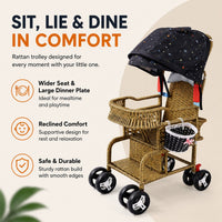 Bellaria Lightweight Vintage Rattan Summer Baby Stroller - Image 8