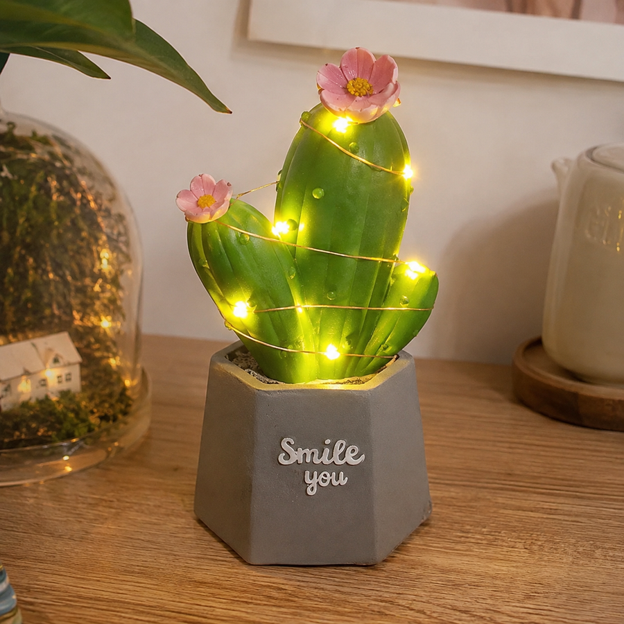 Colorful Cactus LED Table Night Lamp