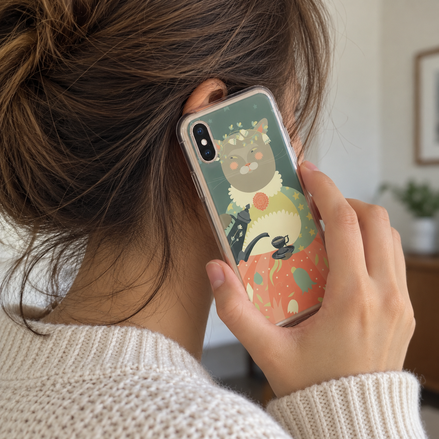 Niedliche Katzenlady iPhone Hülle