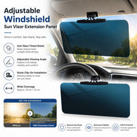 Adjustable Windshield Sun Visor Extension Panel - Image 7