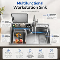 Kyoto Japanese Stainless Steel Workstation Kitchen Sink