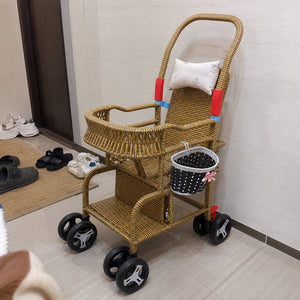 Bellaria Lightweight Vintage Rattan Summer Baby Stroller - Image 0