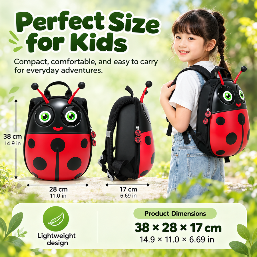 Zainetto per Bambini con Schermo LED a Forma di Coccinella