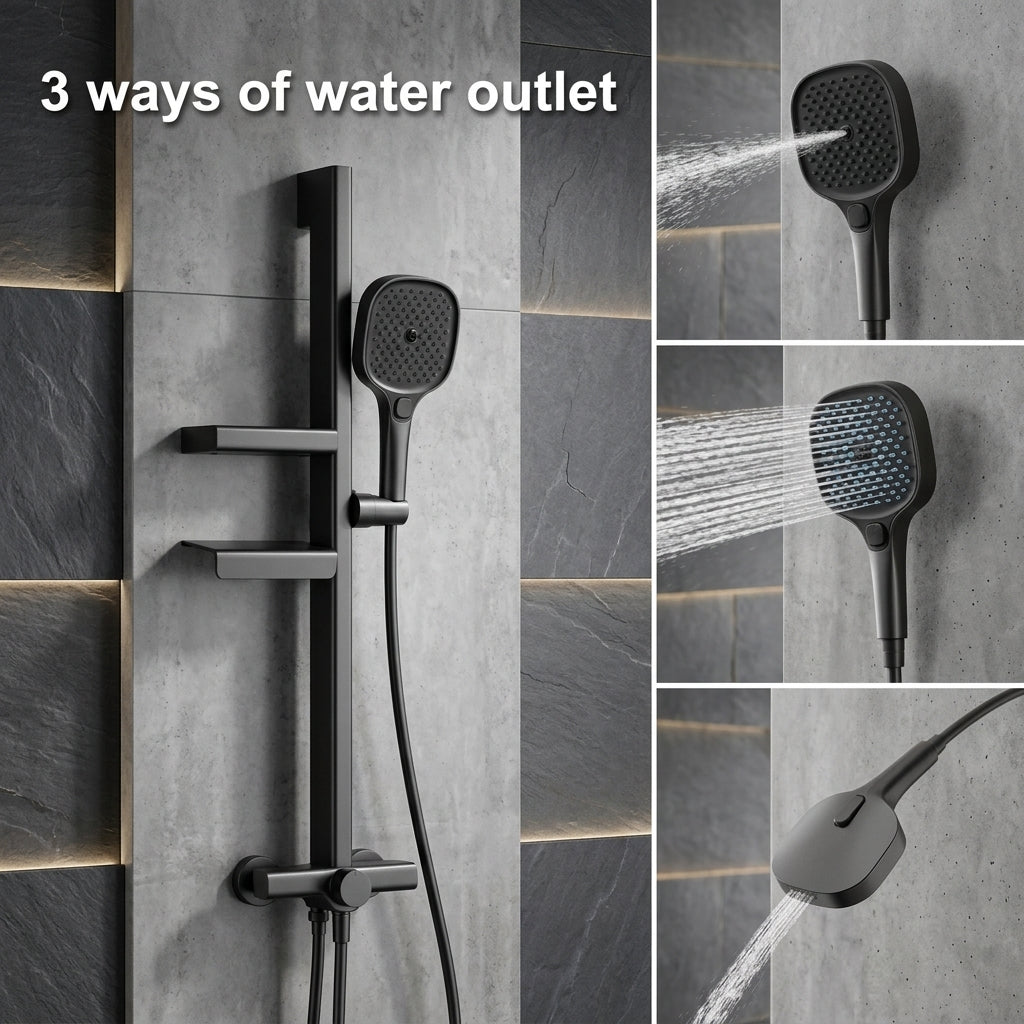 Modern LED Digital Display Thermostatic Piano Keys Shower Set - Image 4
