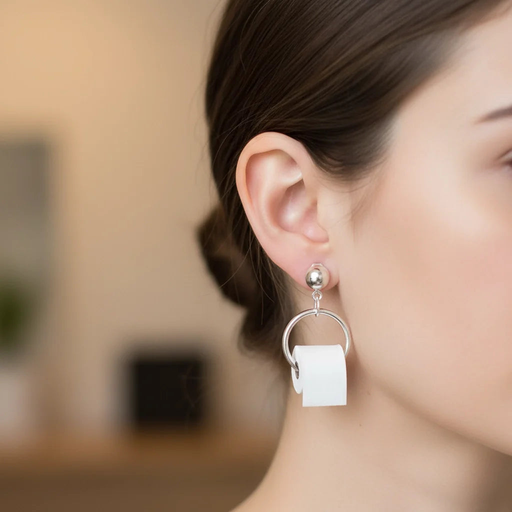 Mini Toilet Paper Roll Earrings - Image 0