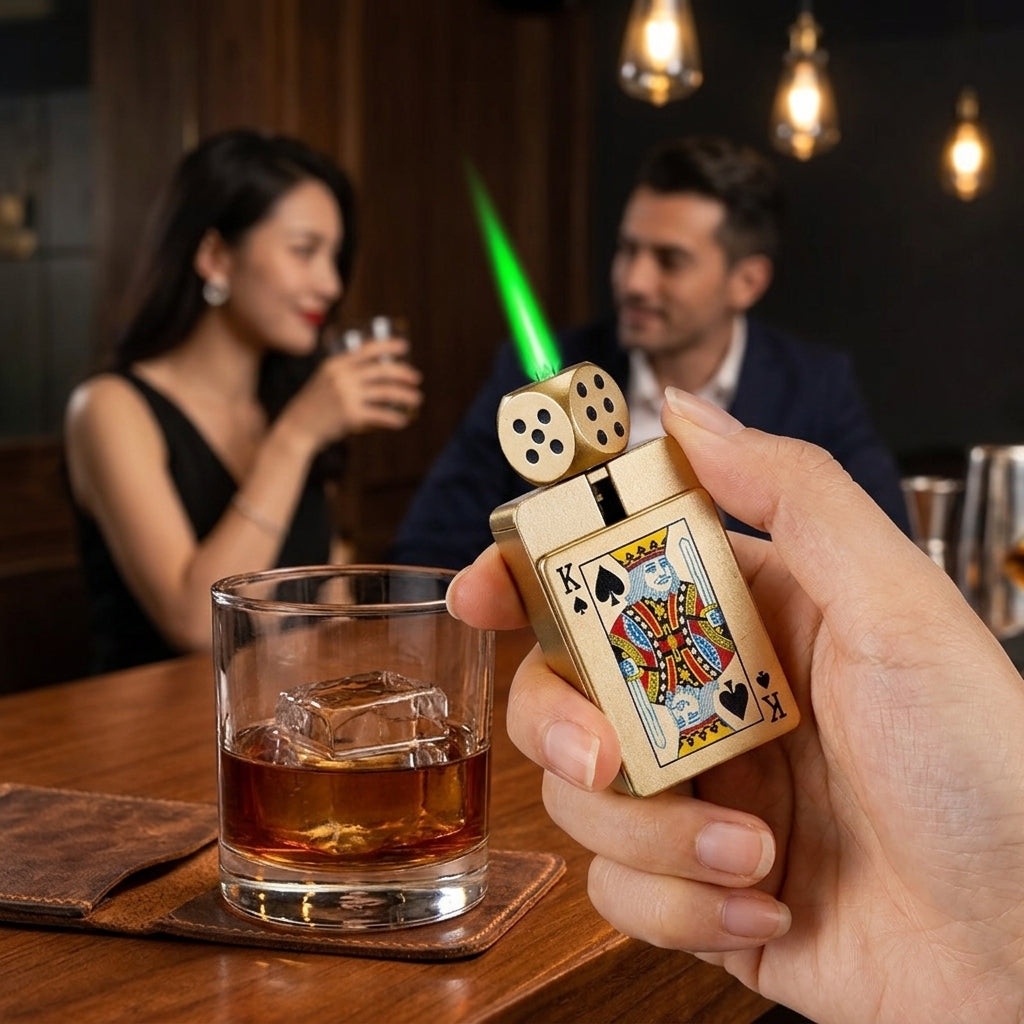 Rotating Dice Card Jet Lighter - Image 1