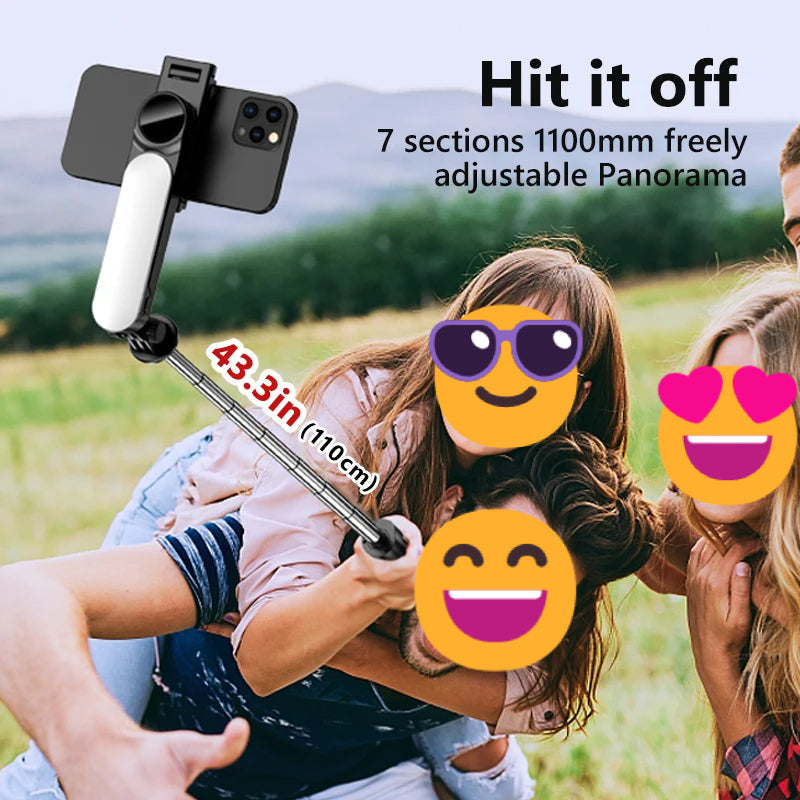 Ultra Foldable Built-In Lighting Selfie Stick Tripod - Image 4
