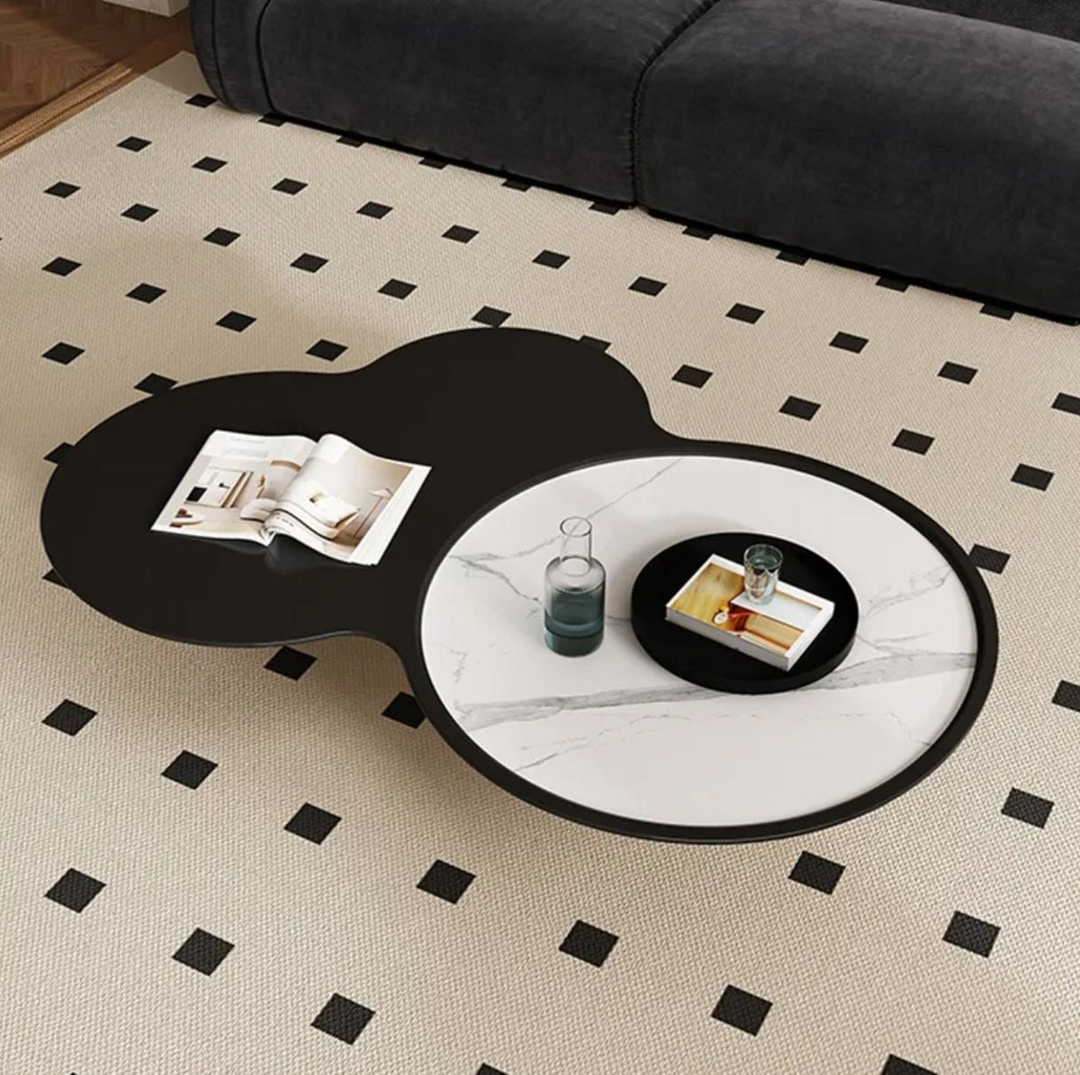 Elegant Dual-Tone Minimalist Contemporary Modern Coffee Table