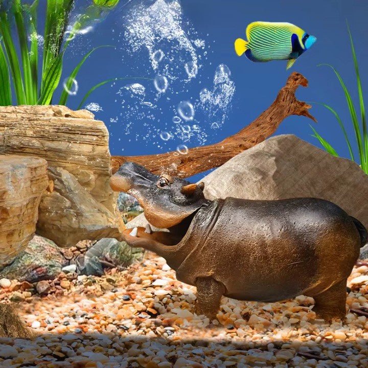 Mini Hippo Decorative Fish Tank Air Bubbler